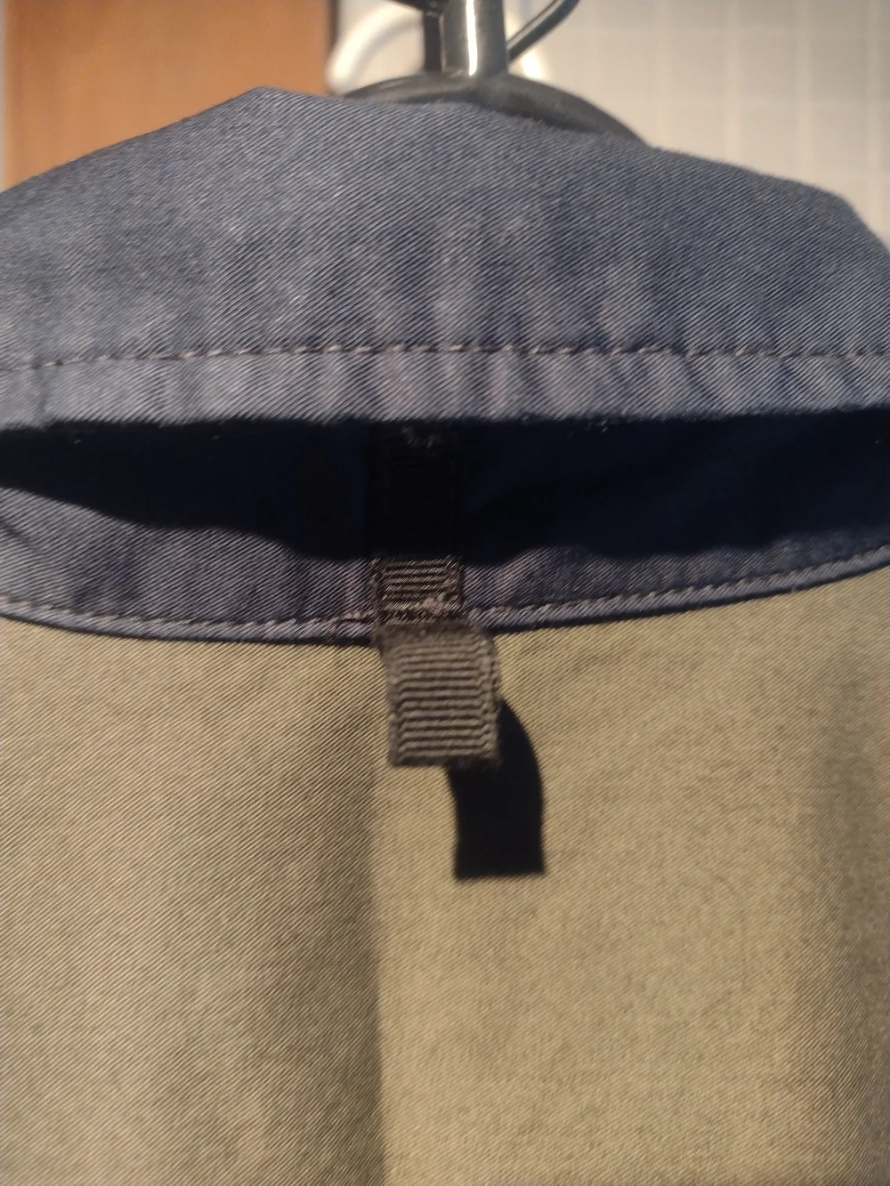 rag & bone Two-Tone Shirt Jacket in Navy and Olive